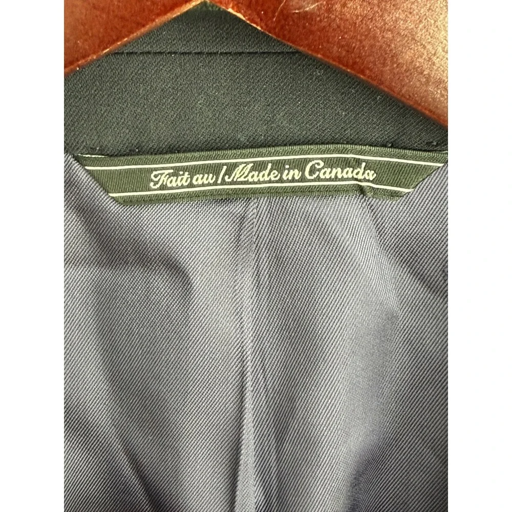 Barneys Loro Piana 120's Wool Blazer Minimalist Mens 40R Black Made in Canada